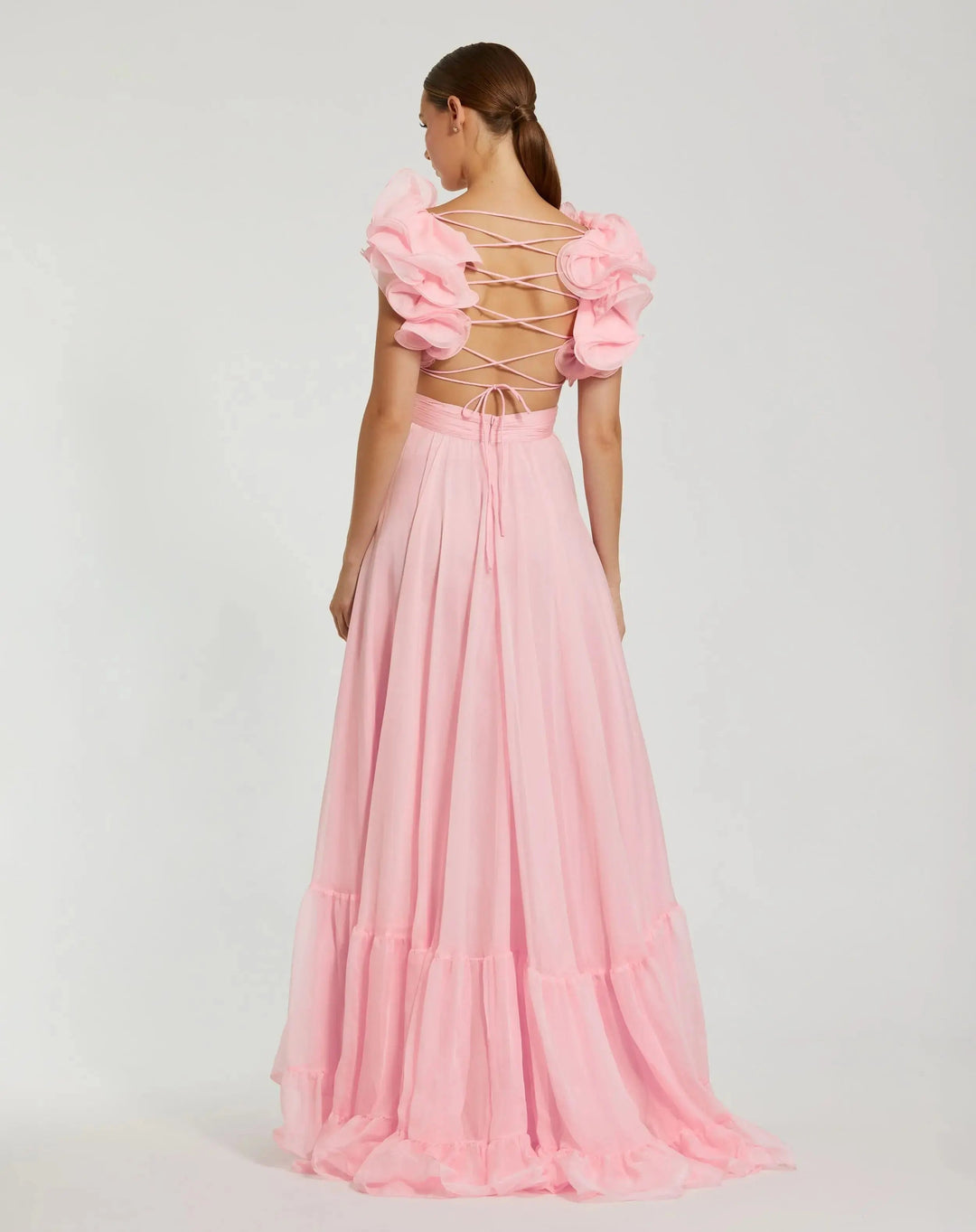 Mac Duggal 67911 Ruffle Tiered Cut-Out Chiffon Gown