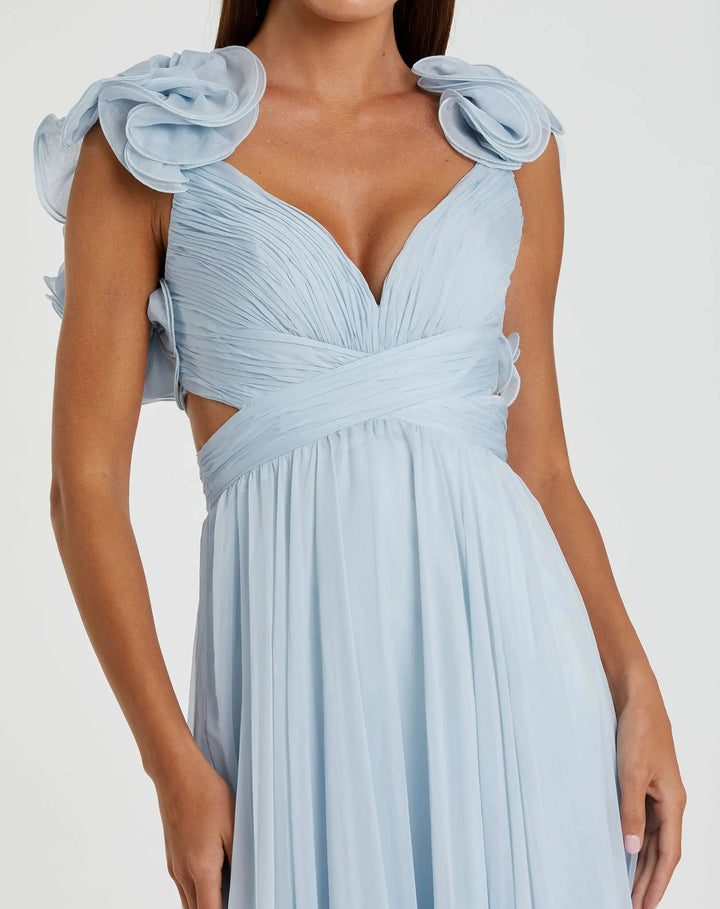 Mac Duggal 67911 Ruffle Tiered Cut-Out Chiffon Gown