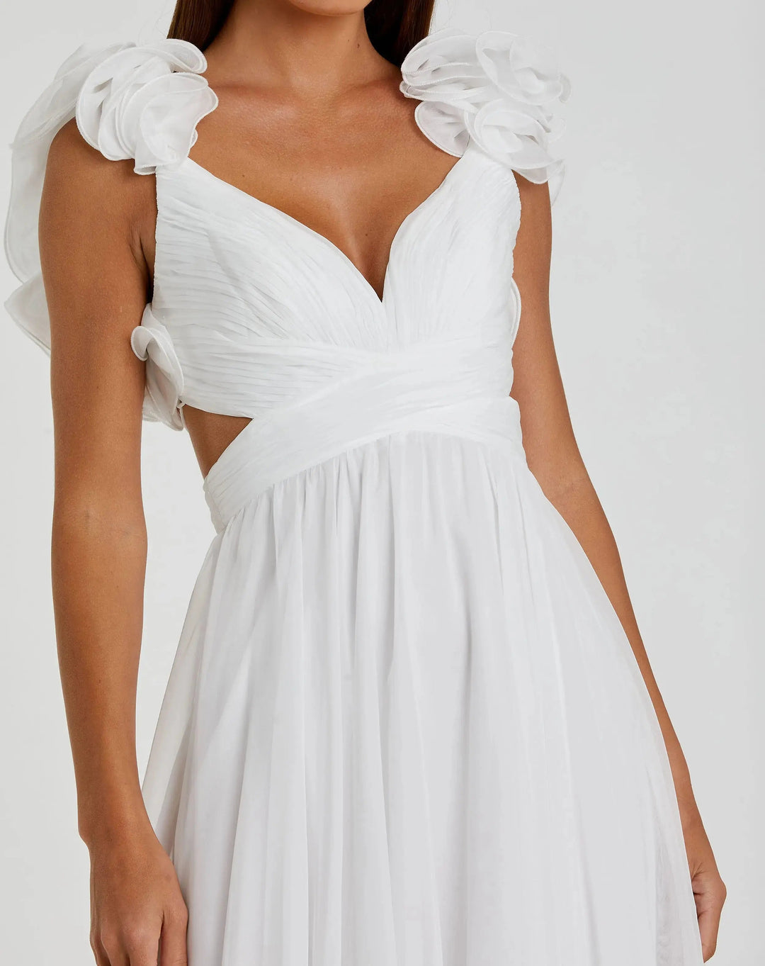 Mac Duggal 67911 Ruffle Tiered Cut-Out Chiffon Gown