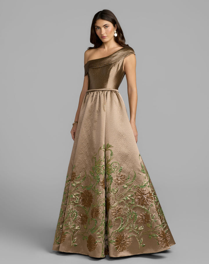 Mac Duggal 69237 Floral One Shoulder Ball Gown