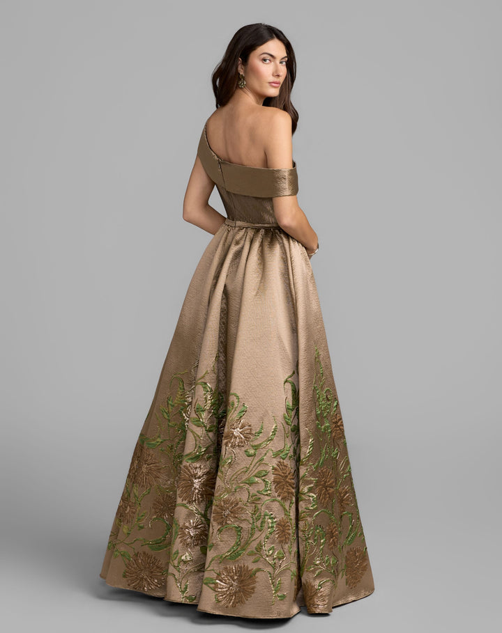 Mac Duggal 69237 Floral One Shoulder Ball Gown