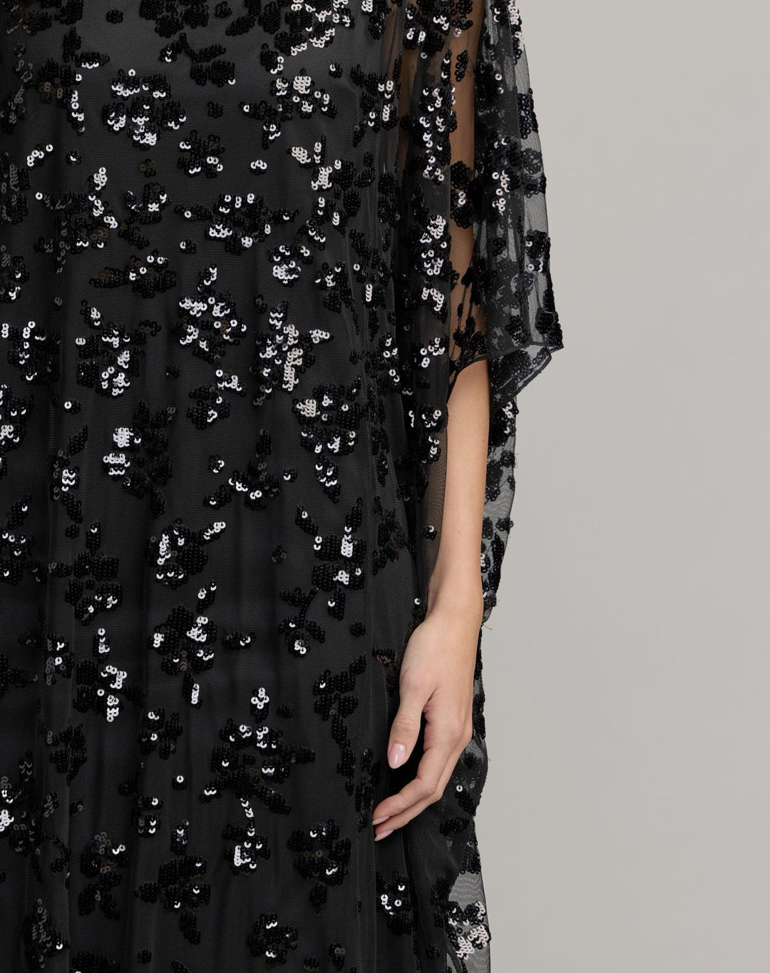 Mac Duggal 9441 Sequin Floral Kaftan Gown Dress