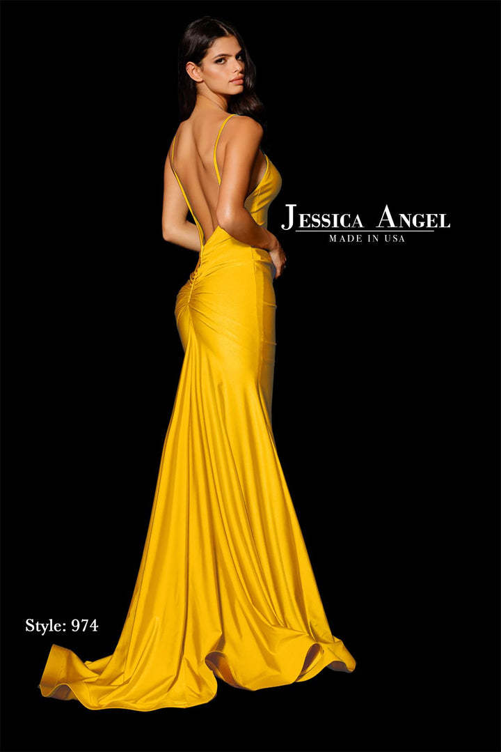 Jessica Angel 974 open back mermaid gown back view 3