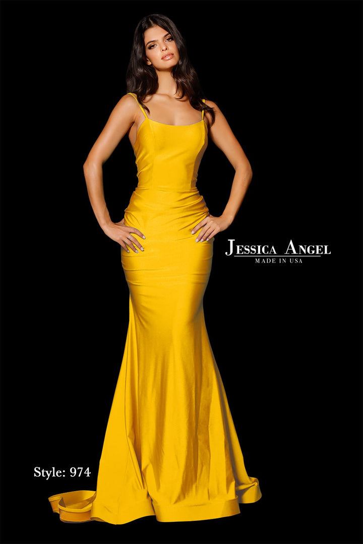 Jessica Angel 974 scoop neck mermaid gown front view 3
