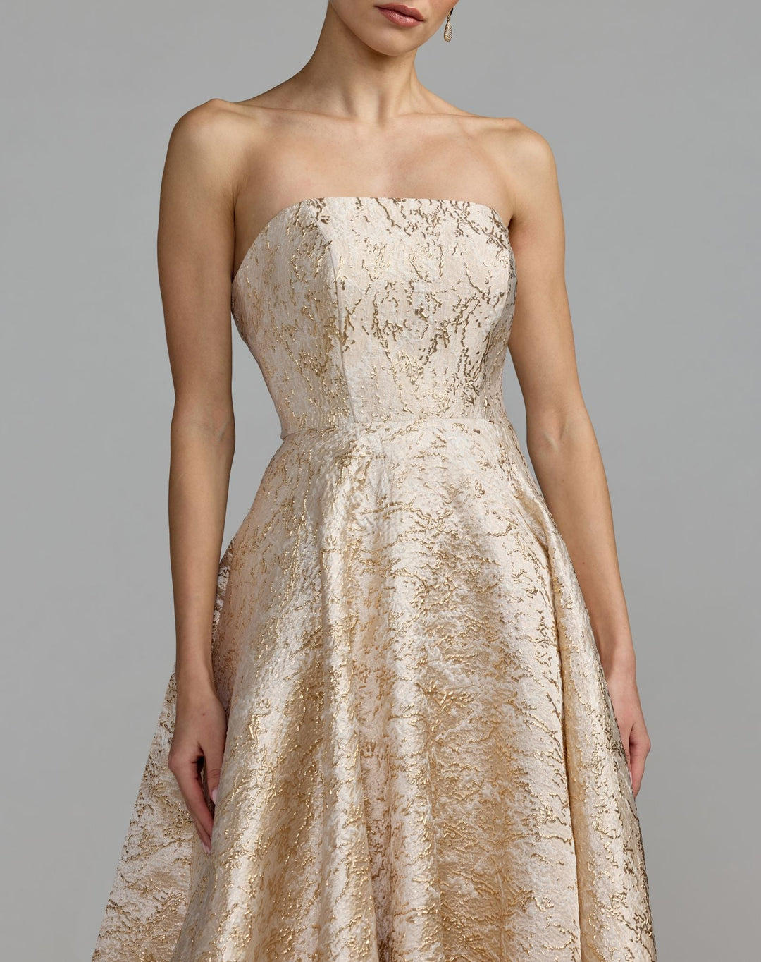Mac Duggal 21052 Metallic Brocade Ball Gown
