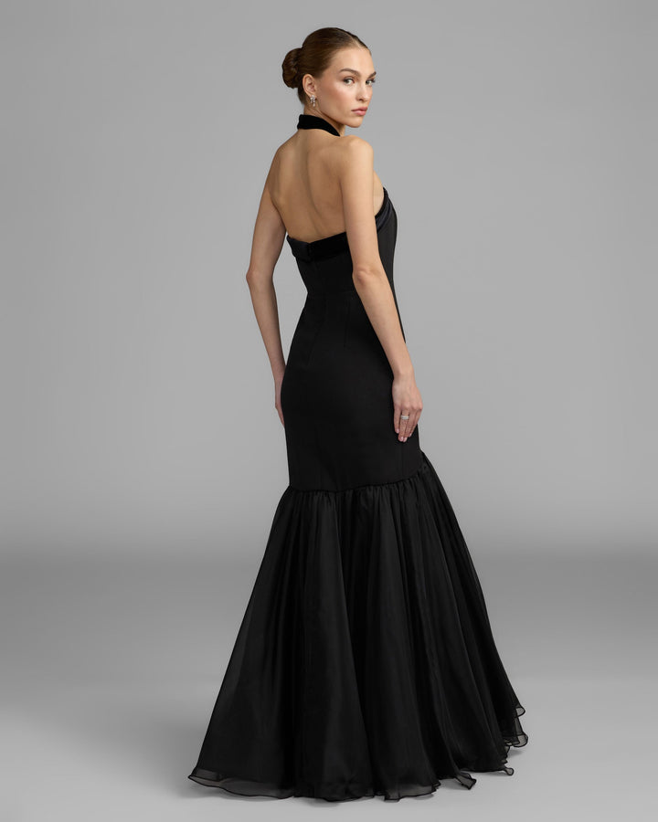 Mac Duggal 27874 Sleeveless Halter Neck Mermaid Gown With Bow