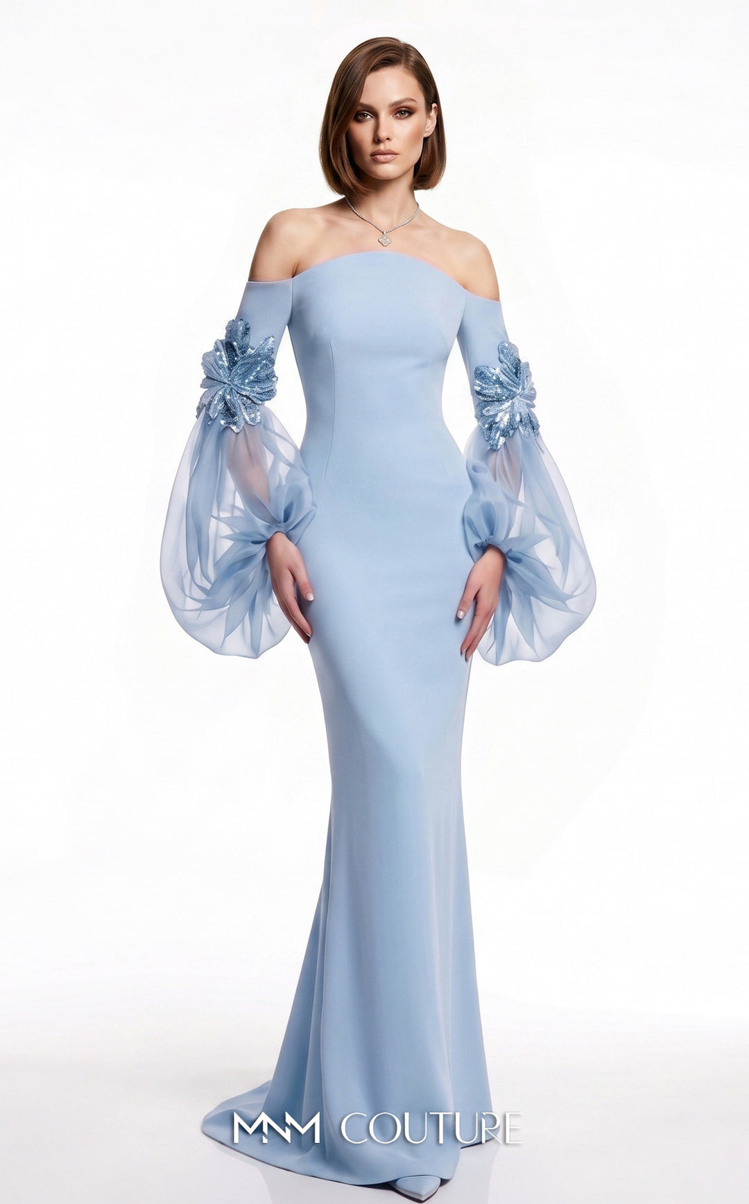 MNM Couture B1239 gown, sleeve and shoulder detail