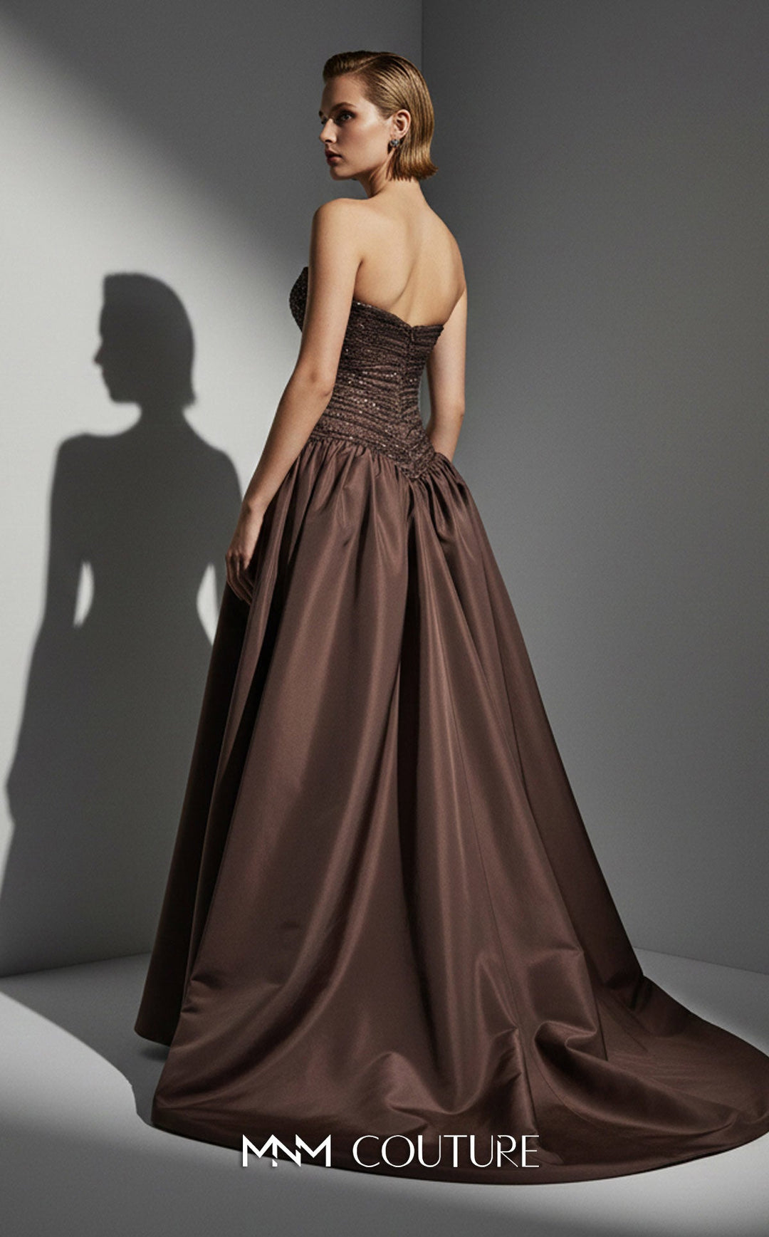 MNM Couture E0132 Asymmetric Draped Ball Gown