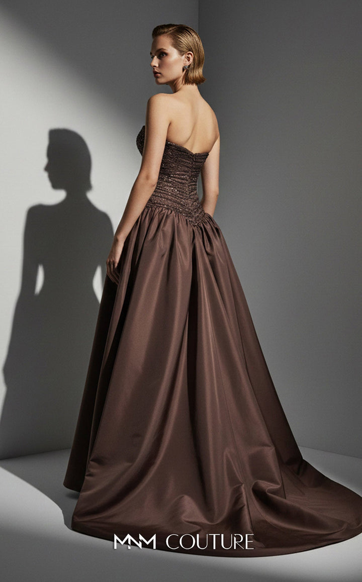 MNM Couture E0132 Asymmetric Draped Ball Gown
