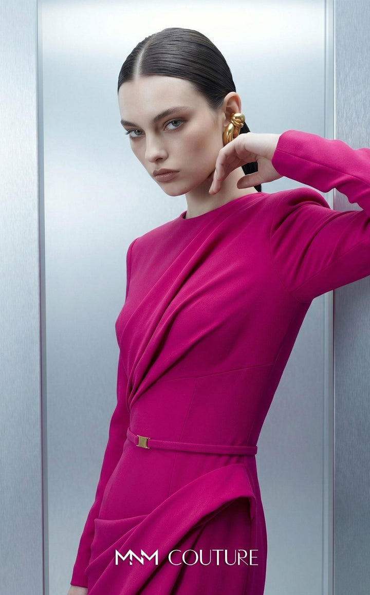 MNM Couture E0173 Mermaid Fitted-Sleeve Couture Dress
