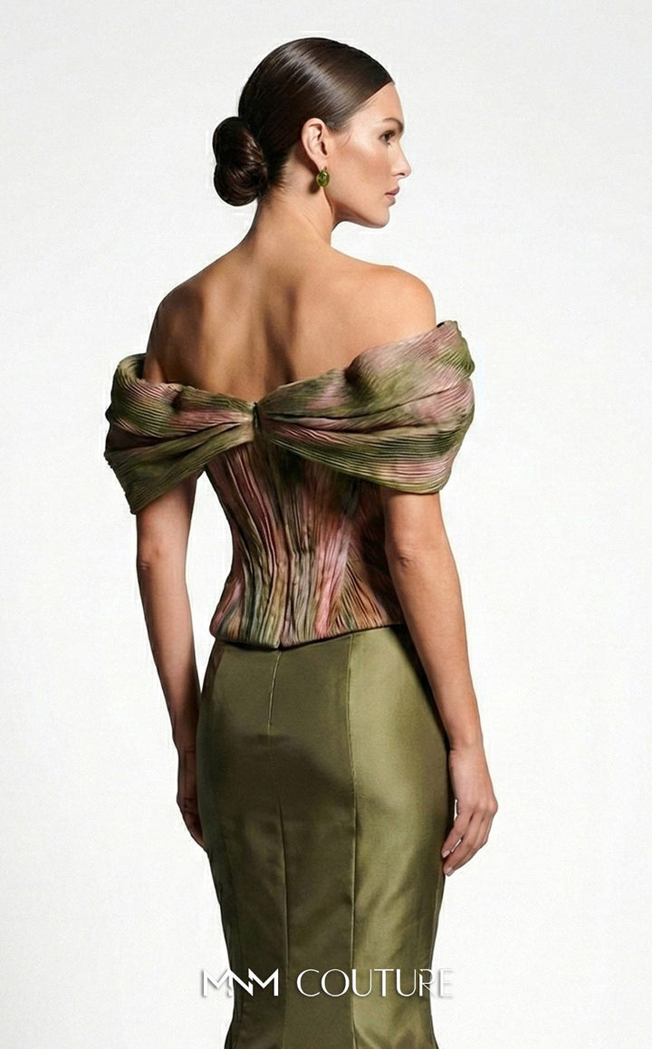 Fouad Sarkis F02981A Off-the-Shoulder Cap Sleeve Mermaid Couture Dress
