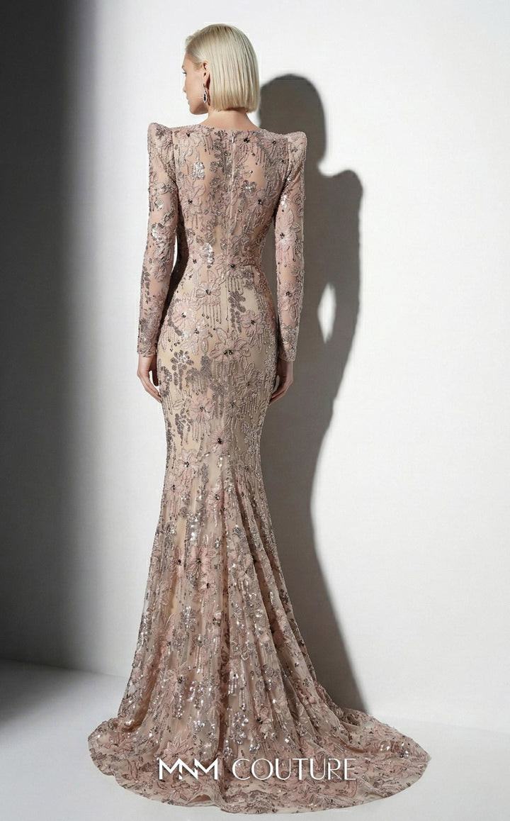 Fouad Sarkis F03021 long sleeve mermaid evening gown