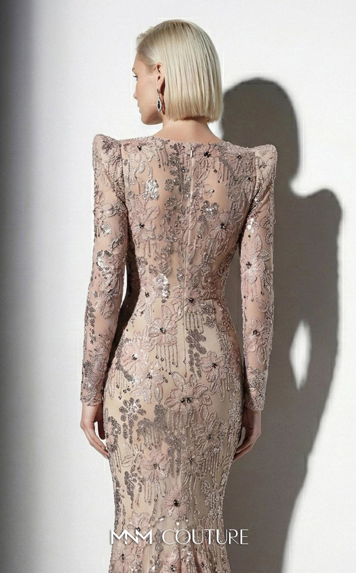 Fouad Sarkis F03021 long sleeve mermaid evening gown