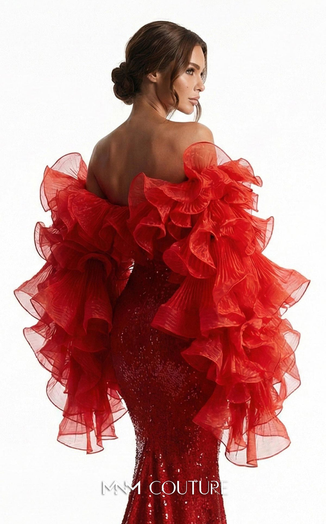 Fouad Sarkis F03029 back ruffle sleeve detail