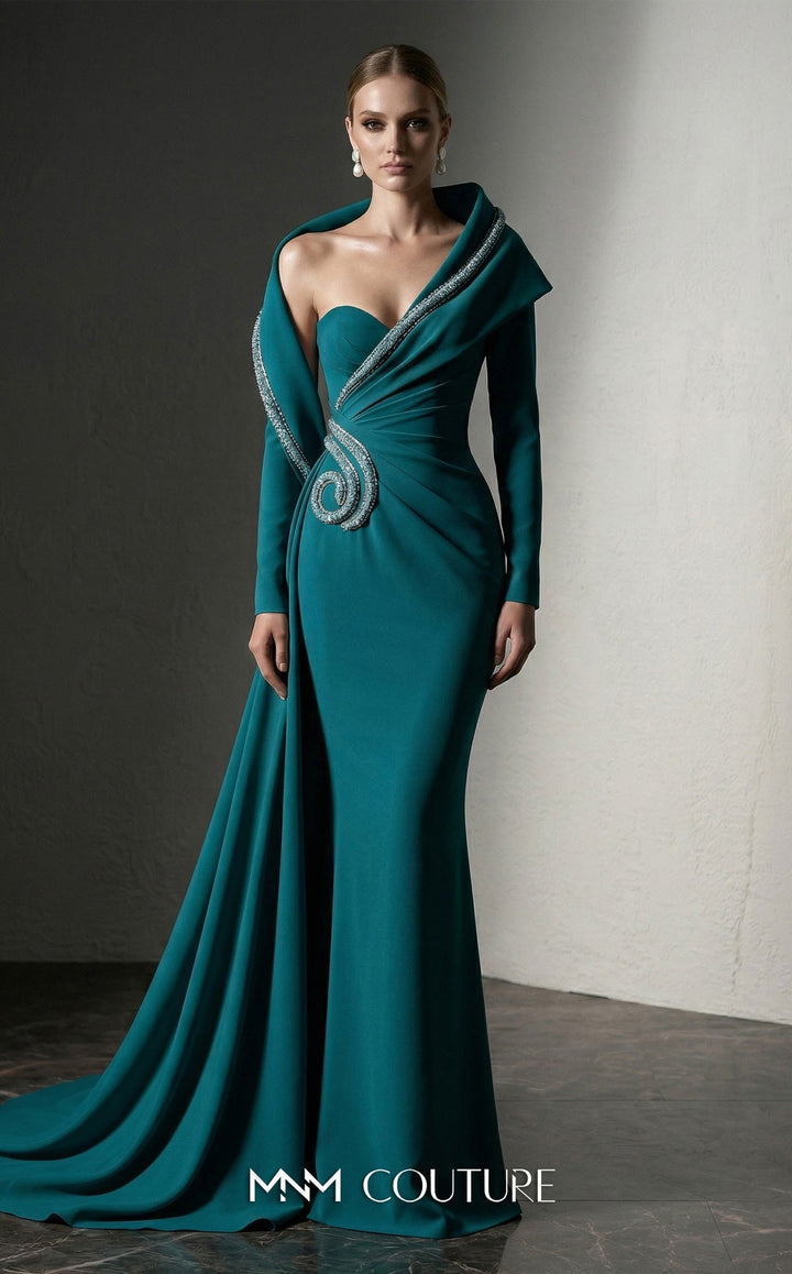 Fouad Sarkis F03038 Single-Shoulder Sweetheart Mermaid Couture Dress