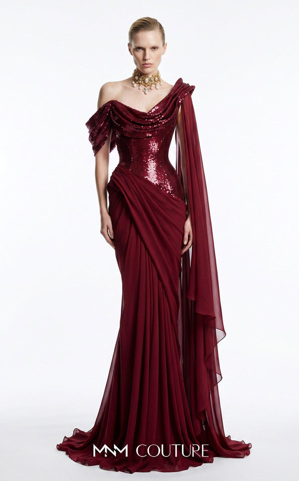 Fouad Sarkis F03048 Off-the-shoulder Corset Couture Dress