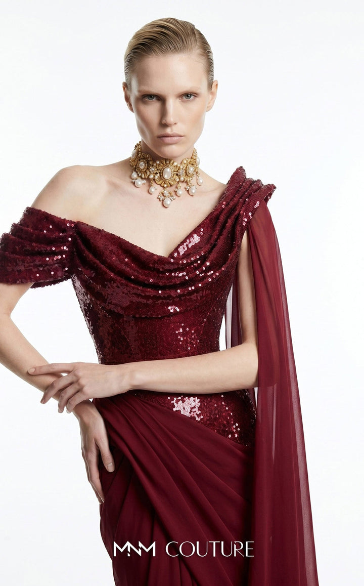 Fouad Sarkis F03048 Off-the-shoulder Corset Couture Dress