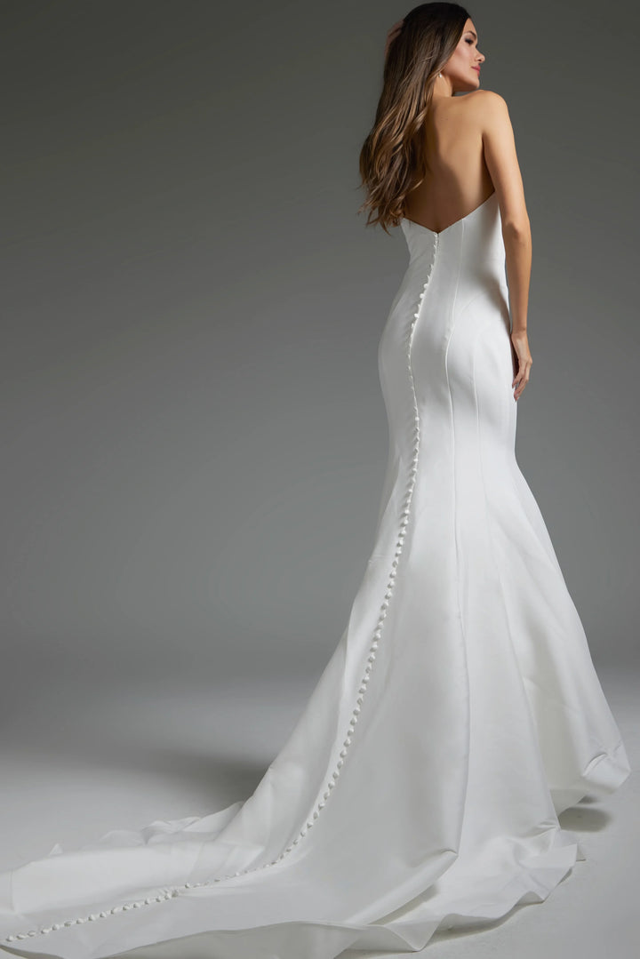Jovani JB24282 White Strapless Mermaid Bridal Dress