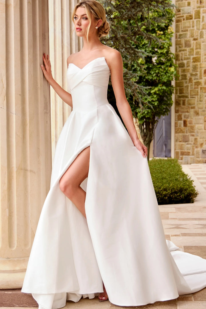 Jovani JB46880 Strapless Sweetheart Satin Wedding Dress