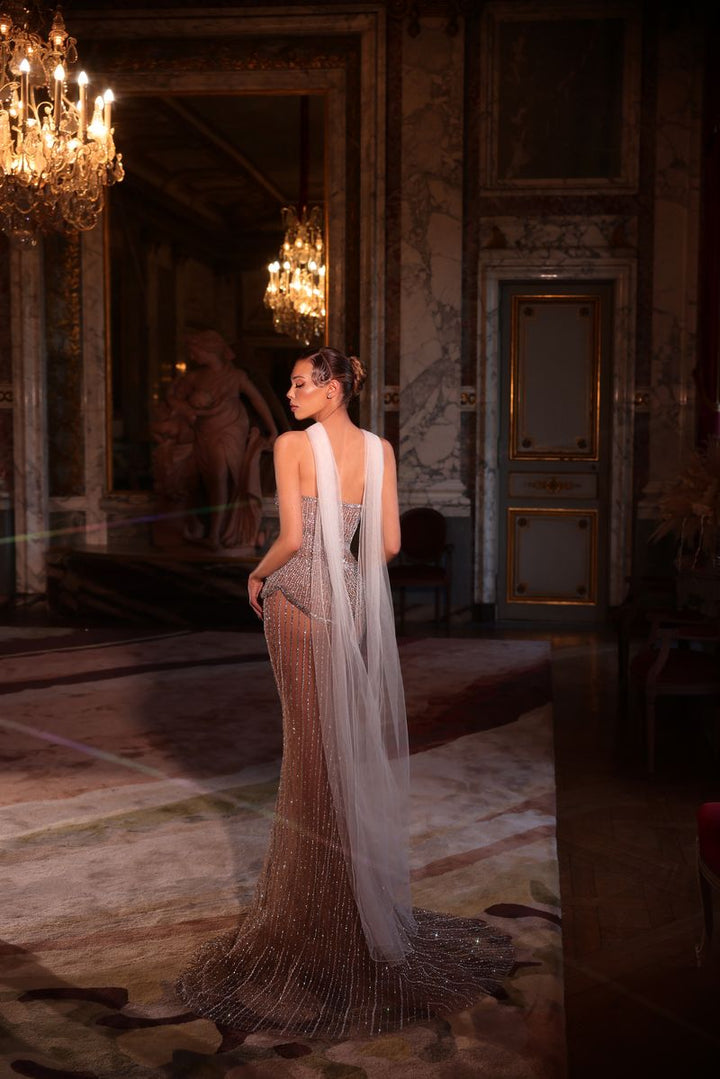 Chic & Holland HF110669 Strapless Beaded Couture Dress
