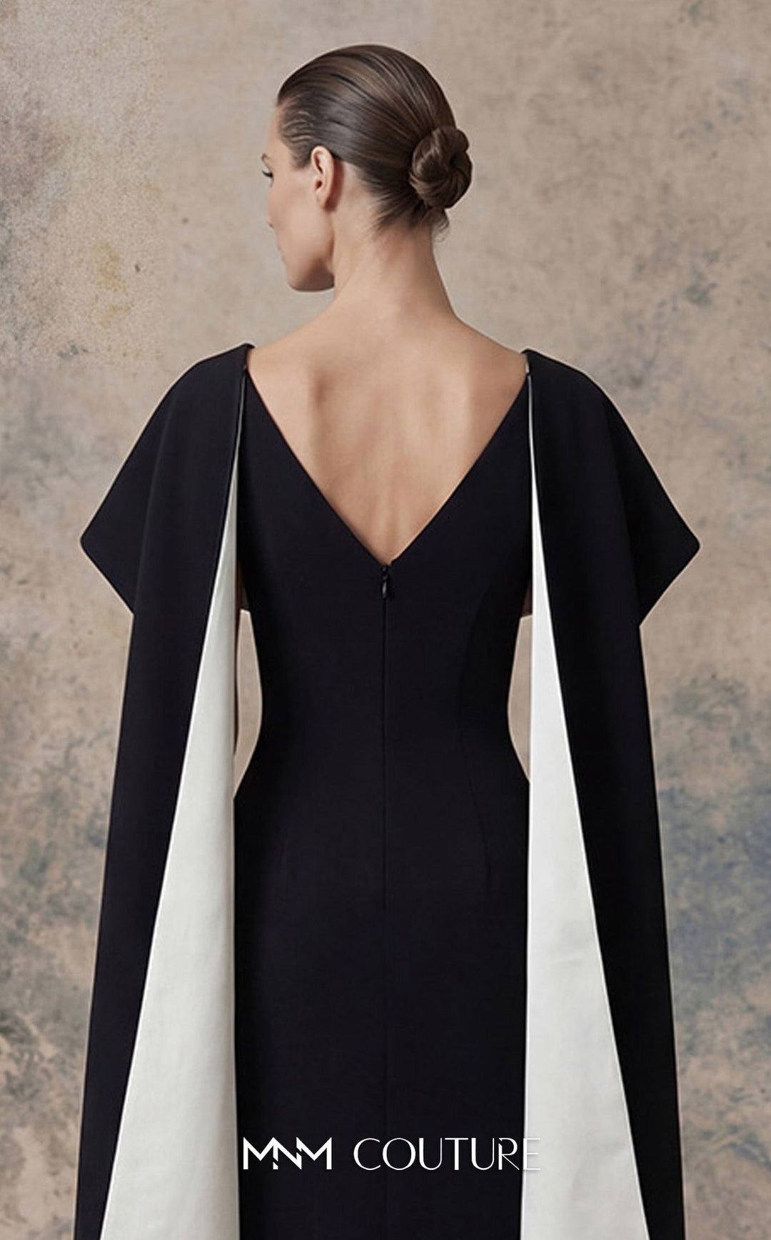 MNM Couture N0746 Sleeveless Caped Couture Dress