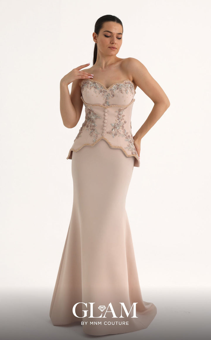 MNM O07796 Sweetheart Sleeveless Tailored Corset Couture Dress