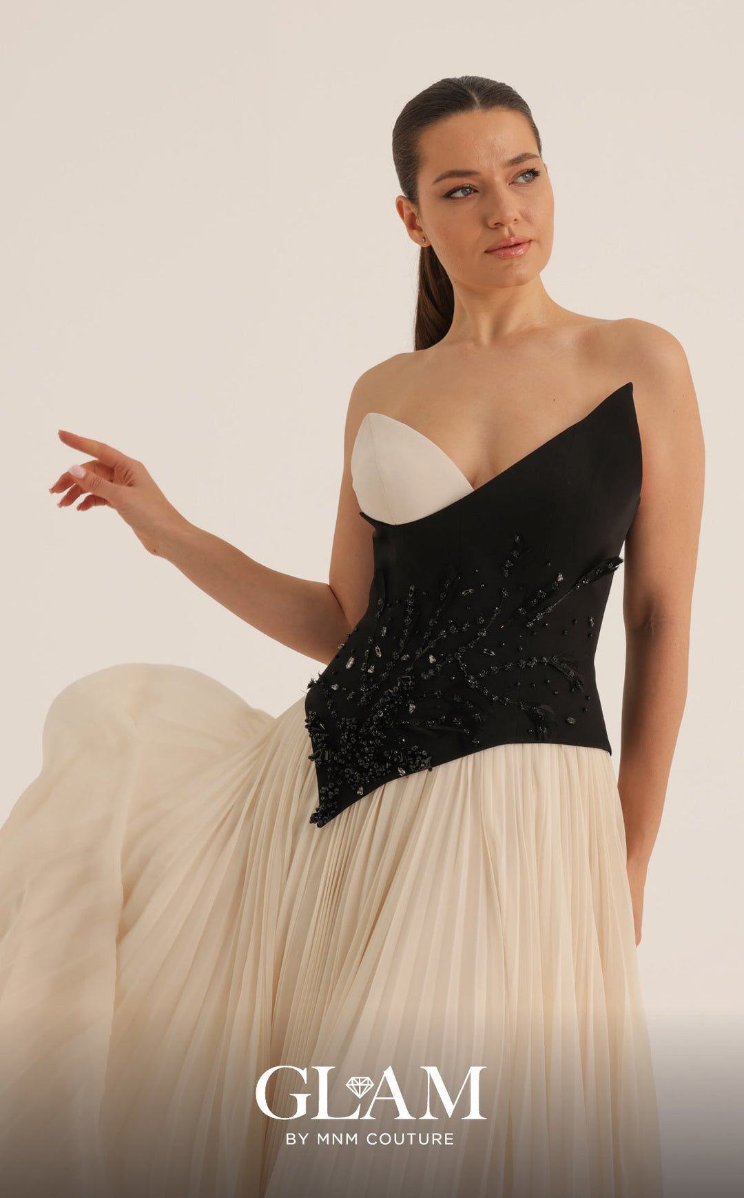 MNM Couture O07808 Sweetheart Strapless Corset Bodice Couture Dress