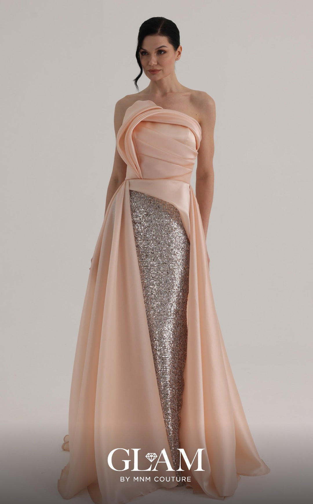 MNM Couture O07863 Strapless Sleeveless A-Line Couture Dress