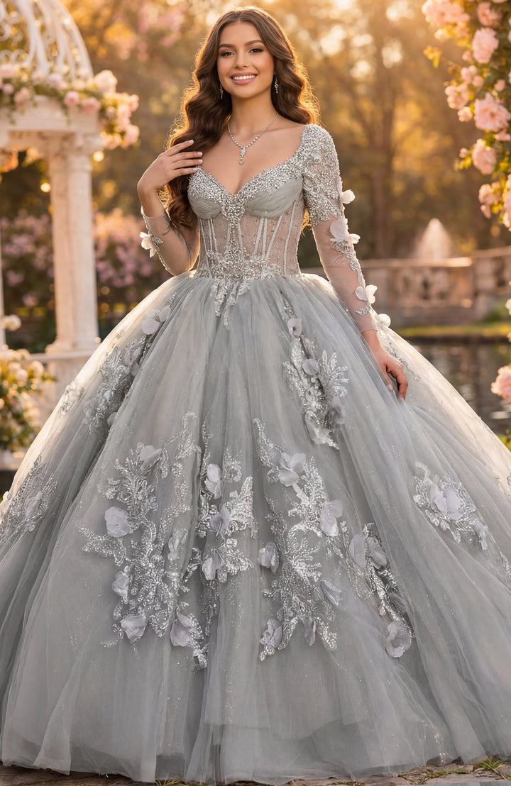 Jovani Q46666 Ball Gown with Sheer Corset