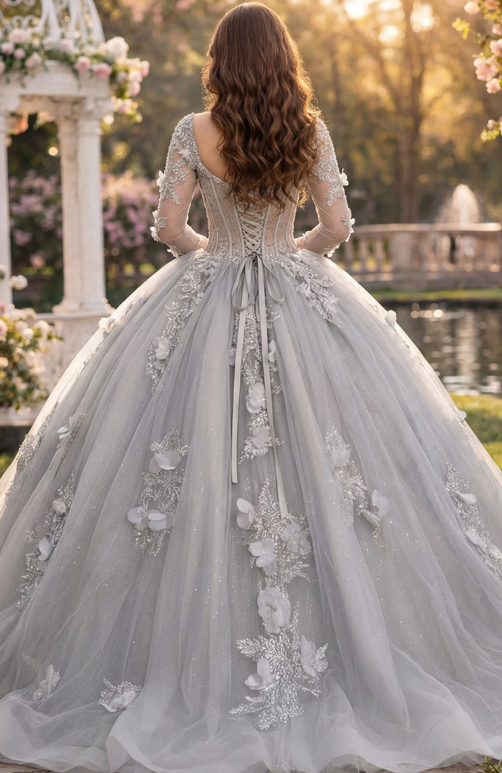 Jovani Q46666 Ball Gown with Sheer Corset