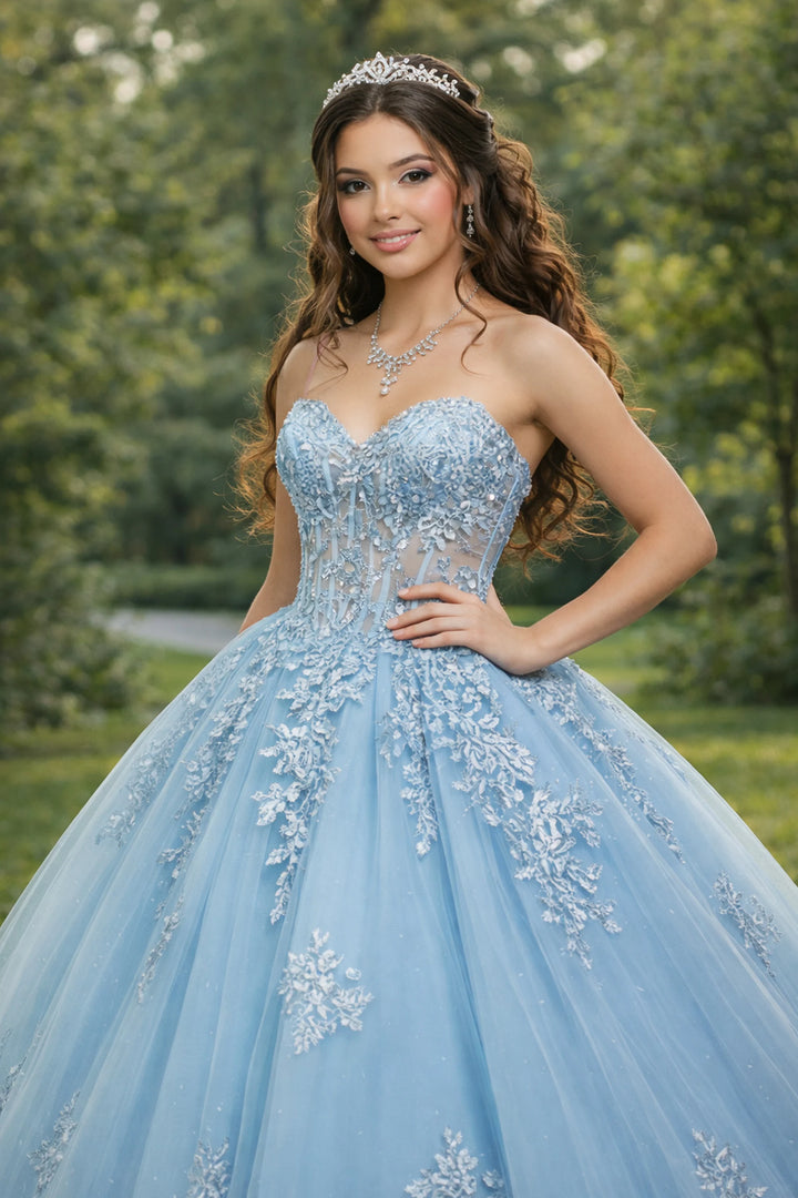 Jovani Q49712 Quinceañera Ball Gown with Embellished Corset