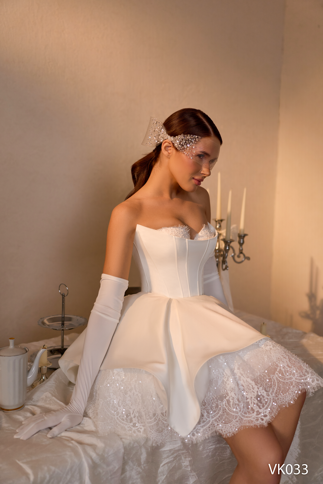 Vissaria VK033 Sweetheart Strapless Structured Corset Dress - FOSTANI.com