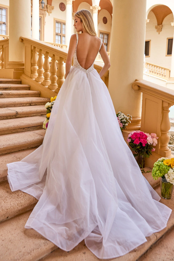 Ava Presley 47224 - Beaded Bridal Gown with Overskirt - FOSTANI.com