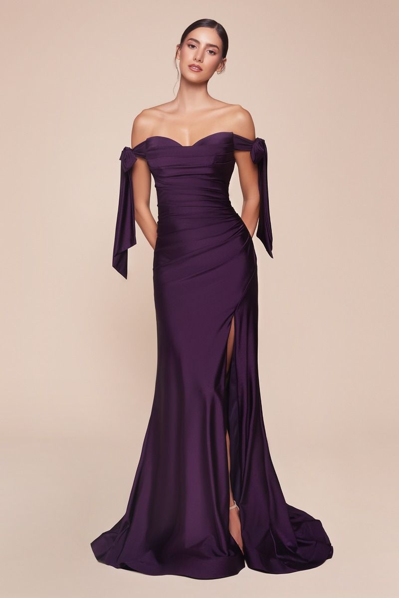 Ladivine CD943 Sweetheart Off The Shoulder Pleated Waist Prom Dress 2026 - FOSTANI.com
