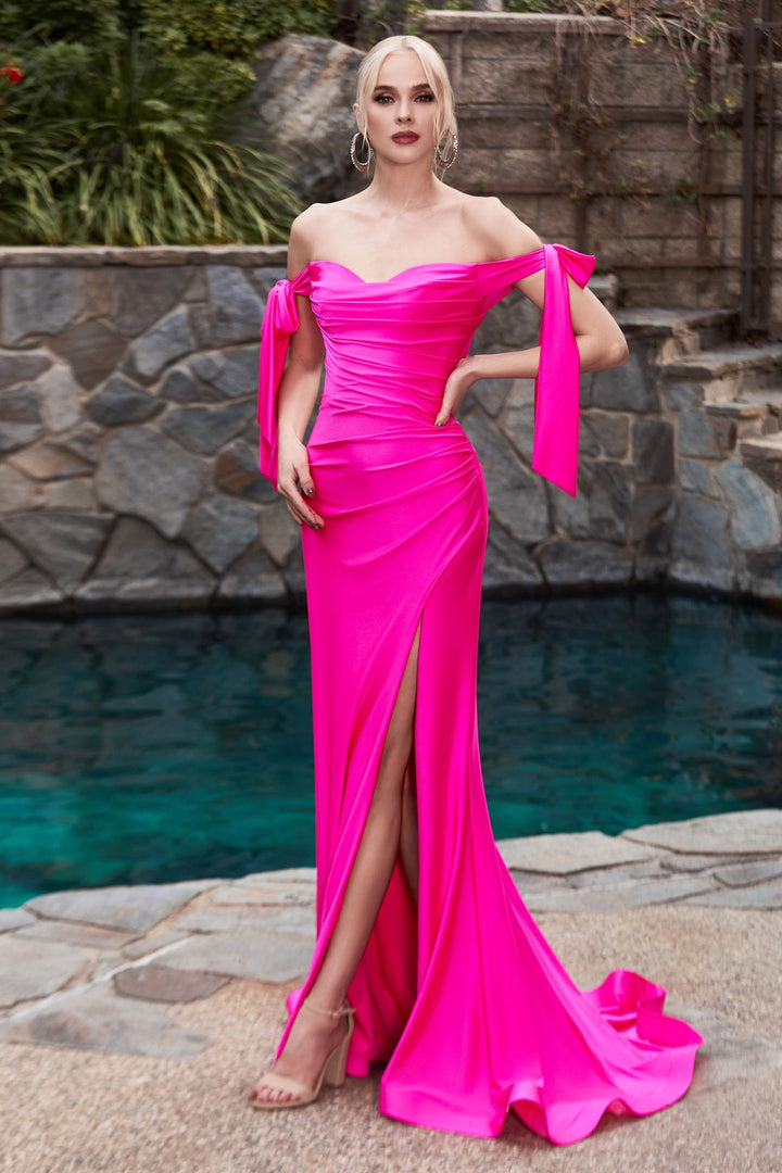 Ladivine CD943 Sweetheart Off The Shoulder Pleated Waist Prom Dress 2026 - FOSTANI.com