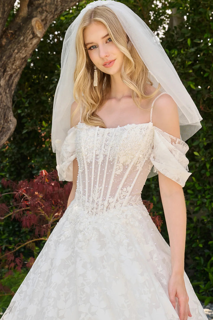 GLS Collective GL3840 embellished corset bodice and boat neckline detail