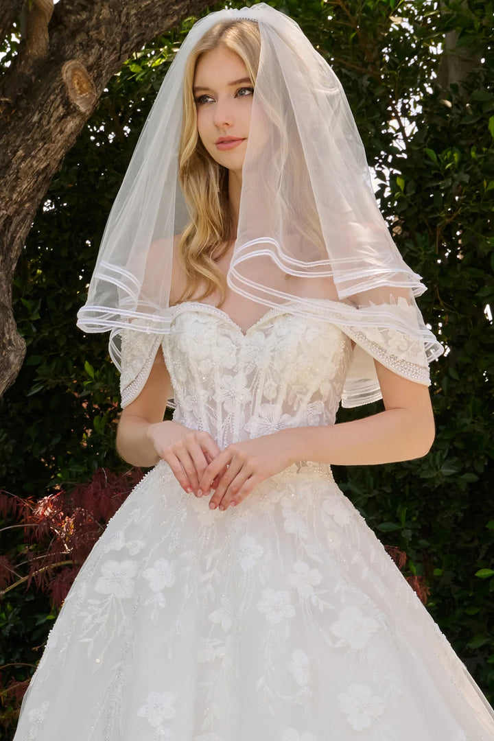 GLS Collective GL3845 sweetheart bodice detail with veil
