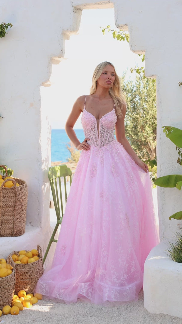 AMARRA 89425 Floral Appliqué Ballgown Prom Dress 2026