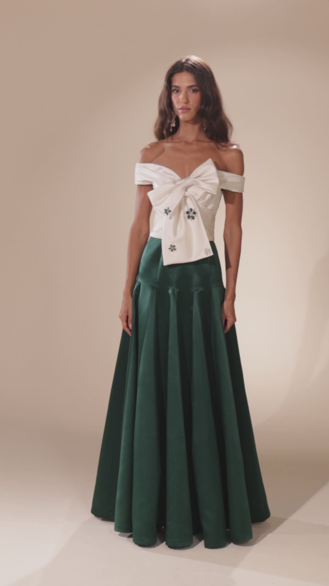 Abdo Aoude D17 Embroidered Satin Couture Dress