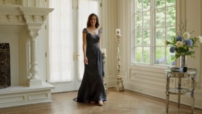MARSONI BY COLORS MV1377 Sweetheart Neckline Cap Sleeves Ruched Bodice Mother of the Bride Dress