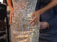 Ladivine CD649 Scoop Neck Sleeveless Illusion-Paneled Dress