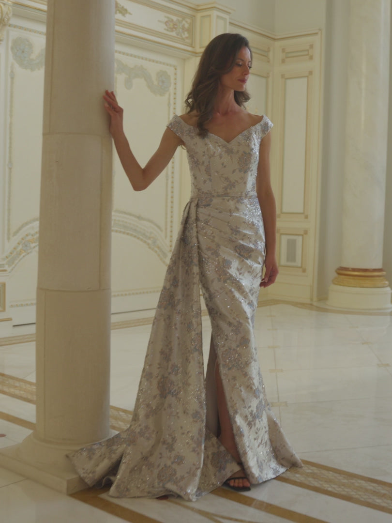 Rina Di Montella RD2912-1 off-the-shoulder gown movement video
