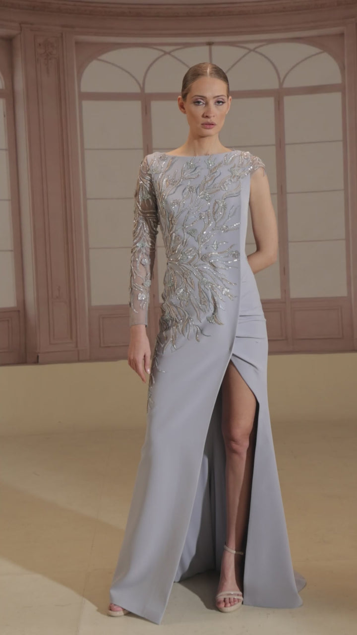 Reverie Couture FW289 Sleeveless Embroidered Dress