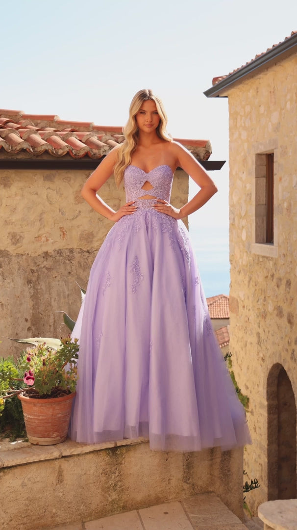 Amarra 89357 Lace Corset Cutout Ball Gown Prom Dress