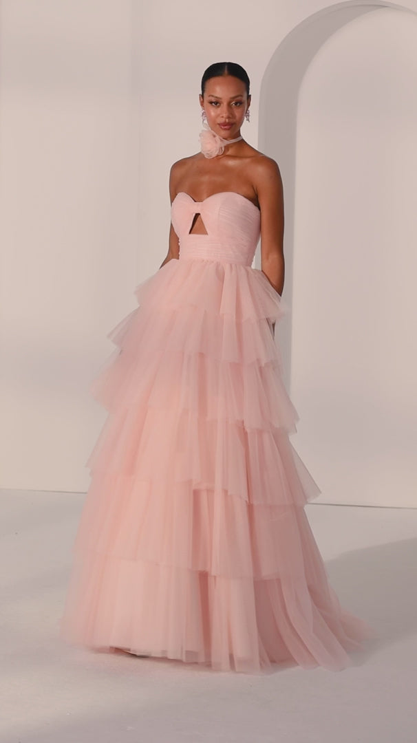 Morilee 49219 Strapless Tulle Ruffle Prom Dress 2026