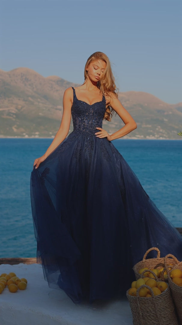 Amarra 89429 Embellished Corset Glitter Tulle Ball Gown