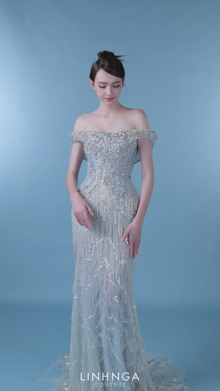 Linh Nga LMBCT354 Strapless Couture Dress