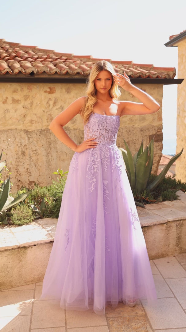 Amarra 88950 Strapless Lace Corset Tulle Ball Gown