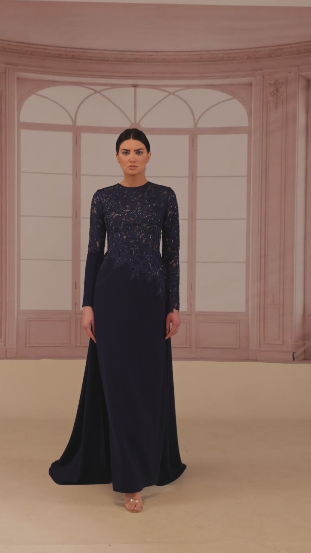 Reverie Couture FW262 Leaf Lace Beadwork Dress