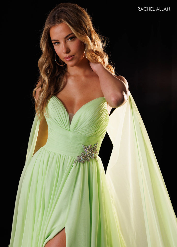 Rachel Allan 50444 Sweetheart Cape Sleeve A-Line Pageant Dress - FOSTANI.com